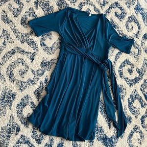 Pink Blush blue maternity dress